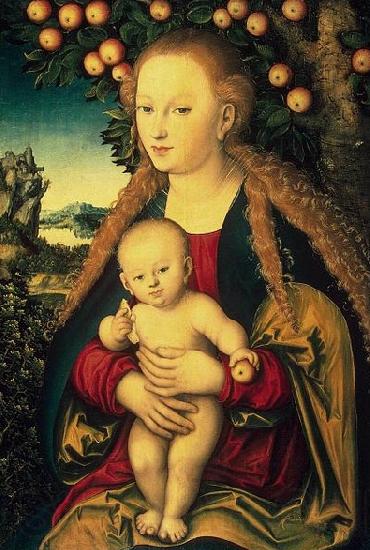Lucas Cranach Virgin and Child under an Apple Tree Norge oil painting art
